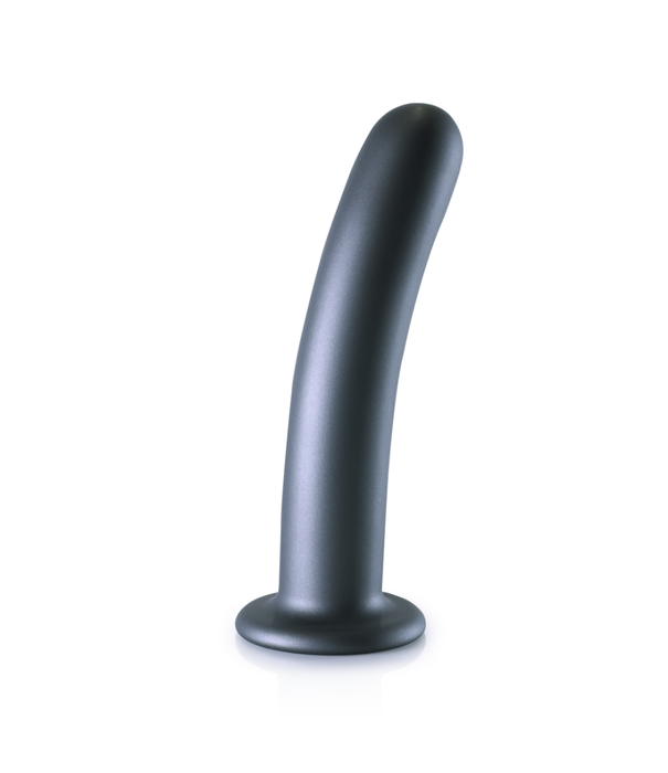 Ouch! by Shots Zachte Siliconen G-Spot Dildo - 7'' / 17 cm - Gunmetal