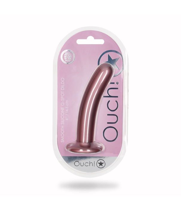 Ouch! by Shots Glad Silicone G-Spot Dildo - 6'' / 14,5 cm - Rose Gold
