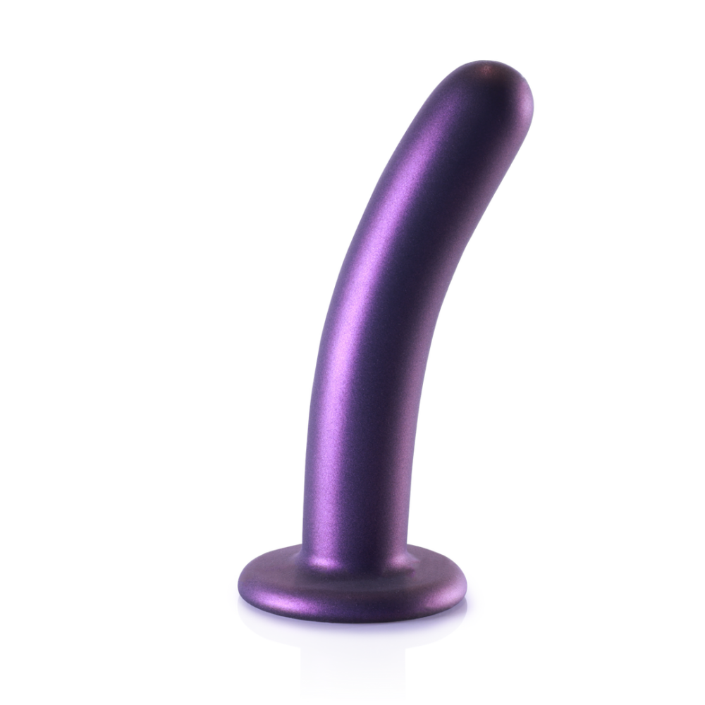 Ouch! by Shots Zachte Silicone G-Spot Dildo - 6'' / 14,5 cm - Metallic Paars afbeelding