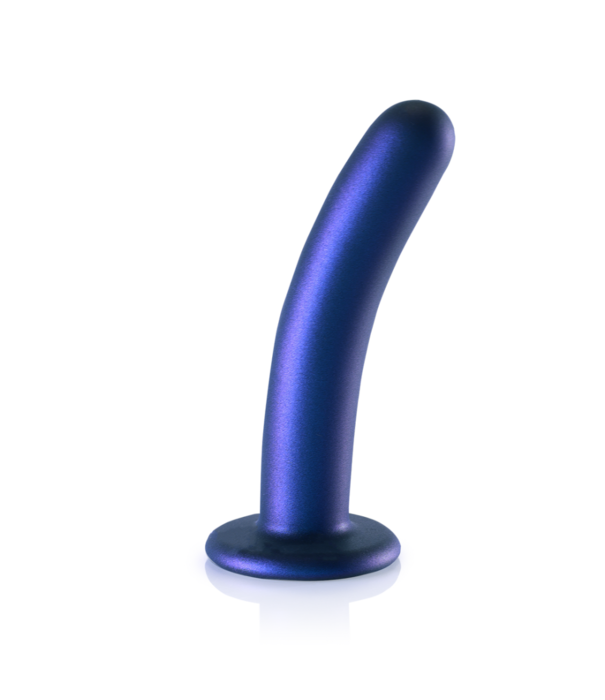 Ouch! by Shots Zachte Silicone G-Spot Dildo - 6'' / 14,5 cm - Metallic Blauw