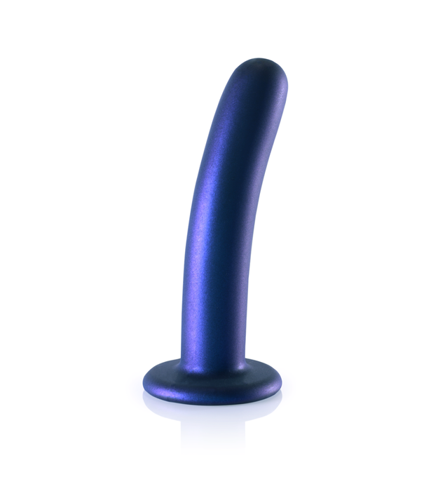 Ouch! by Shots Zachte Silicone G-Spot Dildo - 6'' / 14,5 cm - Metallic Blauw