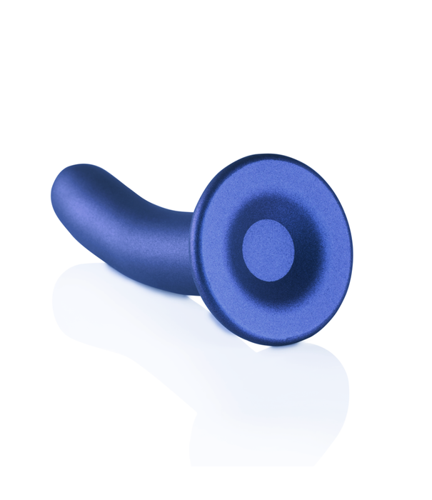 Ouch! by Shots Zachte Silicone G-Spot Dildo - 6'' / 14,5 cm - Metallic Blauw
