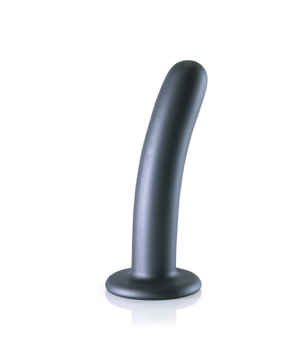 Ouch! by Shots Zachte Silicone G-Spot Dildo - 6'' / 14,5 cm - Gunmetal