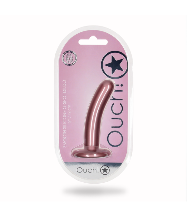 Ouch! by Shots Smooth Silicone G-Spot Dildo - 5'' / 12 cm - Roségoud