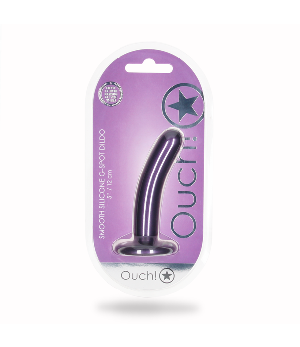 Ouch! by Shots Zachte Silikon G-Spot Dildo - 5'' / 12 cm - Metallic Paars