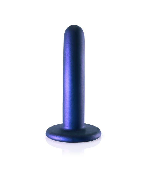 Ouch! by Shots Zachte Siliconen G-Spot Dildo - 5'' / 12 cm - Metallic Blauw