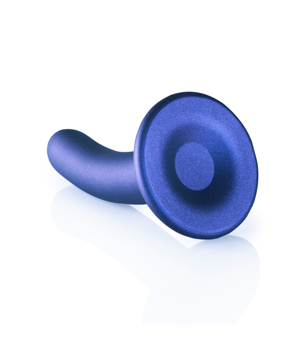 Ouch! by Shots Zachte Siliconen G-Spot Dildo - 5'' / 12 cm - Metallic Blauw