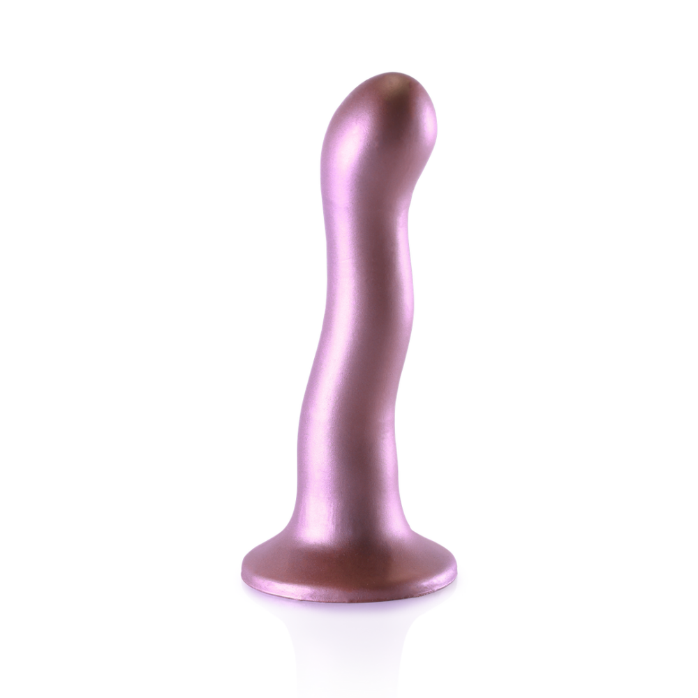 Ouch! by Shots Ultra Zachte Silicone Curvy G-Spot Dildo - 7'' / 17 cm - Roségoud afbeelding