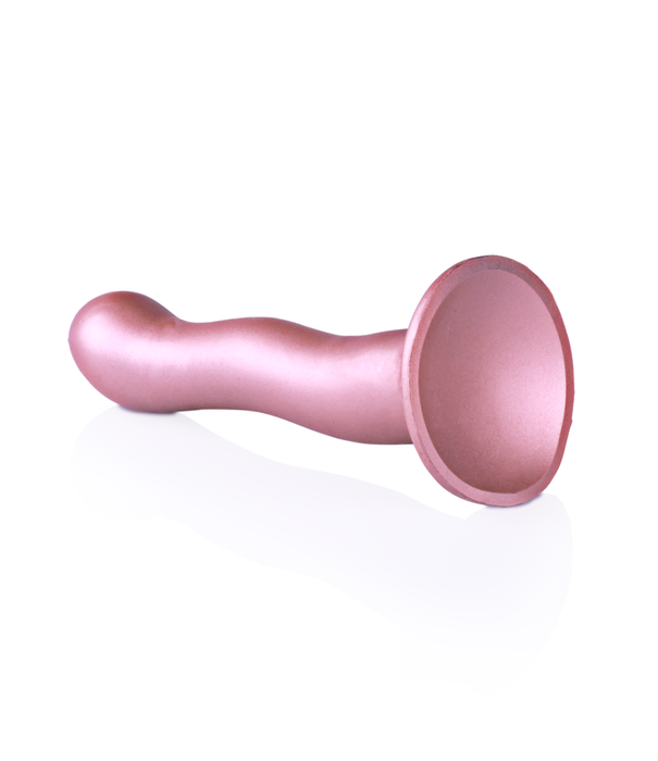 Ouch! by Shots Ultra Zachte Silicone Curvy G-Spot Dildo - 7'' / 17 cm - Roségoud