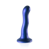 Ultra Zachte Siliconen Curve G-Spot Dildo - 7'' / 17 cm - Metallic Blauw