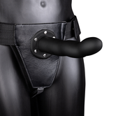 Gebogen Holle Strap-On - 8 / 20 cm - Zwart