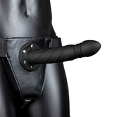 Twisted Hollow Strap-On - 20 cm - Zwart