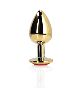 Hart Edelhart Buttplug - Groot - Goud/Ruby Rood