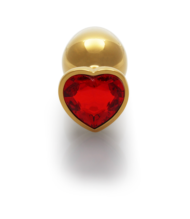 Ouch! by Shots Hart Edelhart Buttplug - Groot - Goud/Ruby Rood