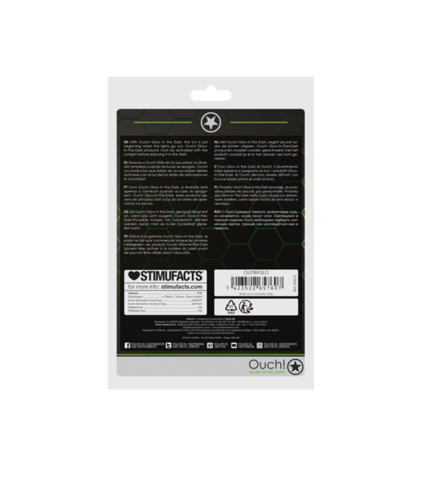 Ouch! by Shots Cockring  Ball Strap - Glow in the Dark