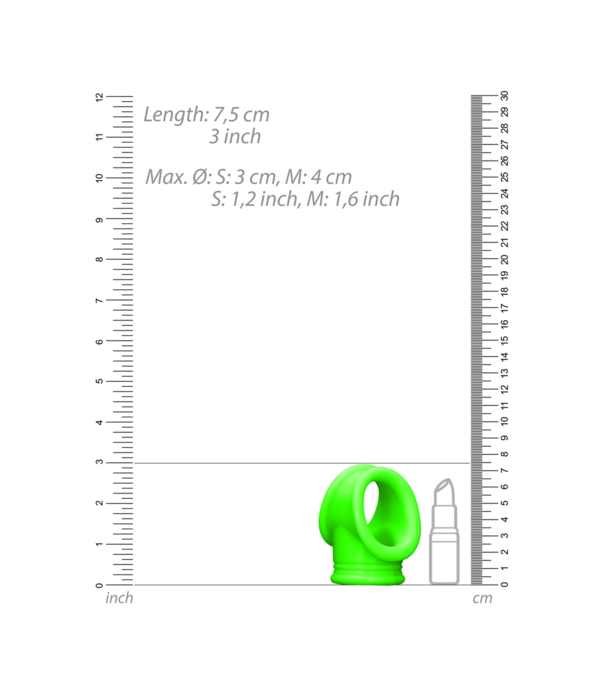 Ouch! by Shots Cockring  Ball Strap - Glow in the Dark