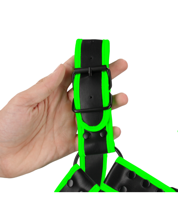 Ouch! by Shots Bulldog Harnas met Gesp - Glow in the Dark - L/XL