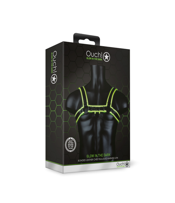 Ouch! by Shots Borst Bulldog Harnas - Glow in the Dark - S/M