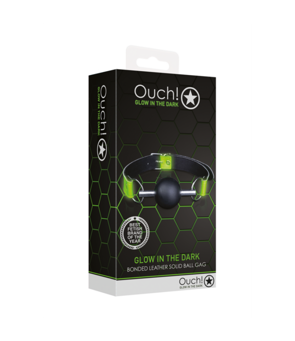 Ouch! by Shots Massieve Ball Gag - Glow in the Dark
