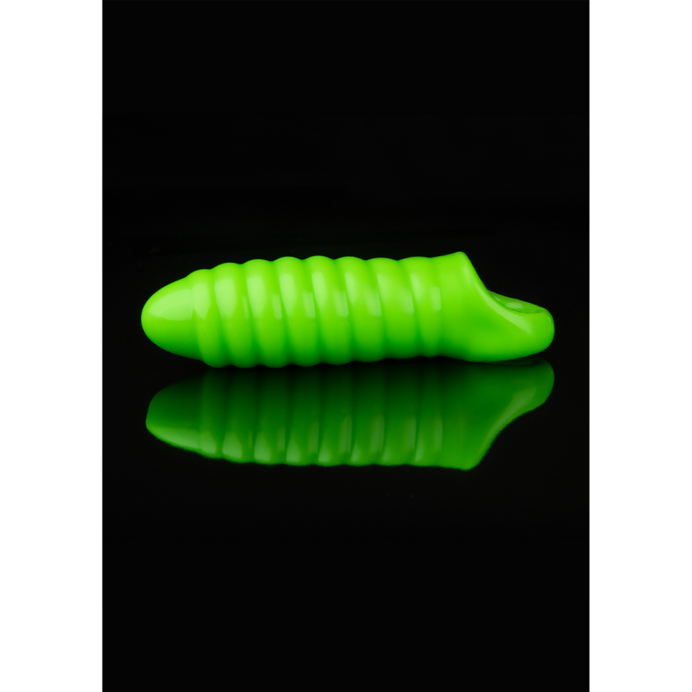Ouch! by Shots Swirl Dikke Rekbare Penis Sheath - Glow in the Dark afbeelding