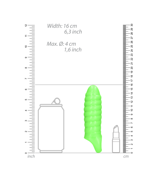 Ouch! by Shots Swirl Dikke Rekbare Penis Sheath - Glow in the Dark