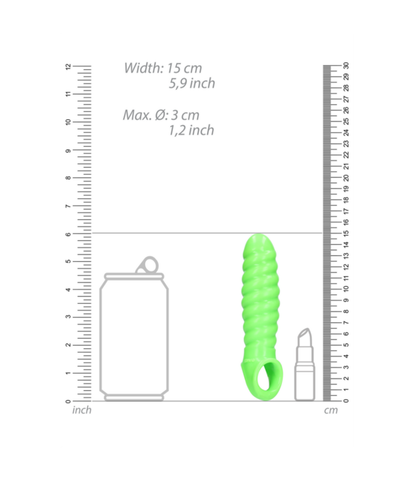 Ouch! by Shots Swirl Rekbare Penis Sheath - Glow in the Dark