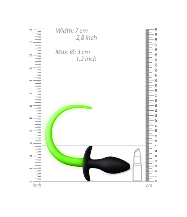 Ouch! by Shots Puppy Tail Plug - Glim in het Donker