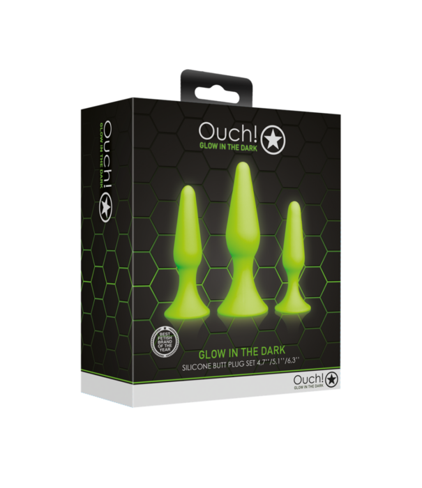 Ouch! by Shots Butt Plug Set - Glow in the Dark