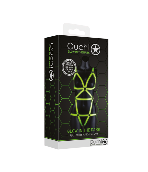 Ouch! by Shots Lichaamsbedekkende Harnas - Glow in the Dark - S/M