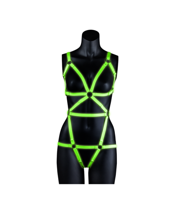 Ouch! by Shots Lichaamsbedekkende Harnas - Glow in the Dark - S/M