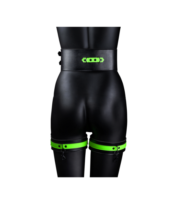 Ouch! by Shots Dijbanden met Riempje en Handboeien - Glow in the Dark - S/M