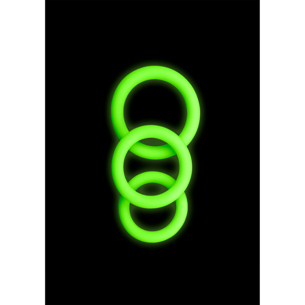 Ouch! by Shots Cockring Set - Glow in the Dark - 3 Stuks afbeelding