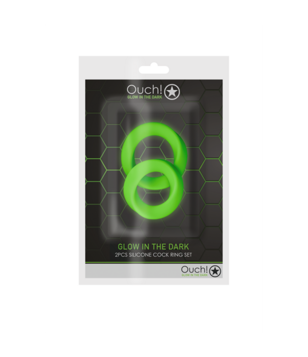 Ouch! by Shots Cockring Set - Glow in the Dark - 2 Stuks