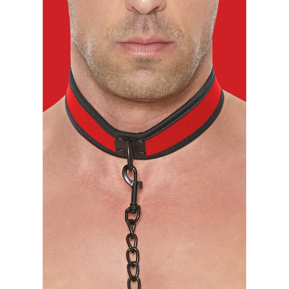 Ouch! by Shots Neopreen Halsband met Leash afbeelding