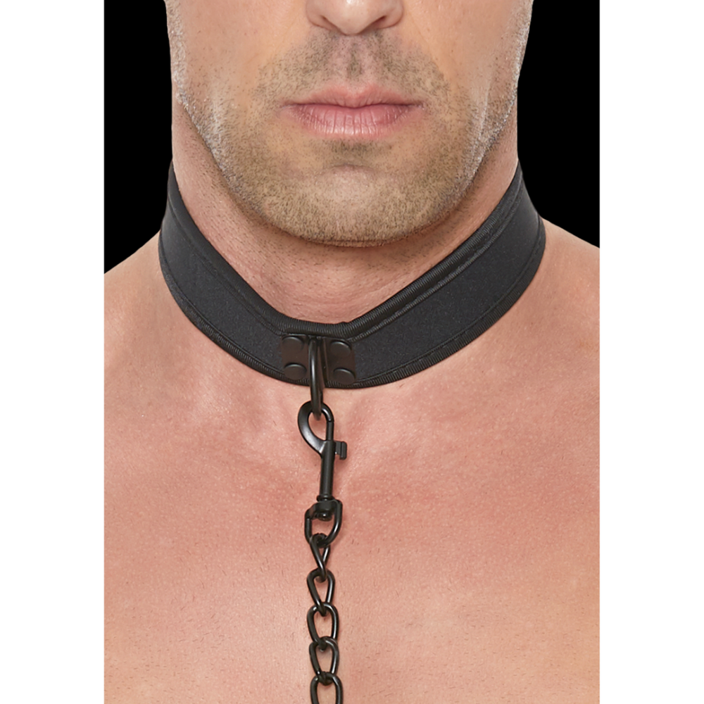 Ouch! by Shots Neopreen Halsband met Leash afbeelding
