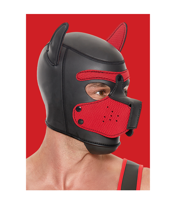 Ouch! by Shots Neopreen Puppy Mask - Rood