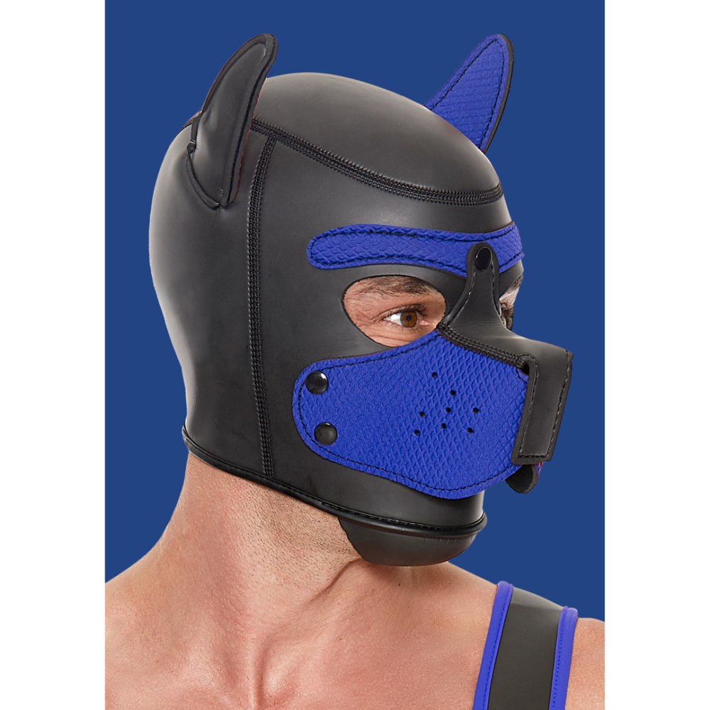 Ouch! by Shots Neopreen Puppy Mask - Blauw afbeelding