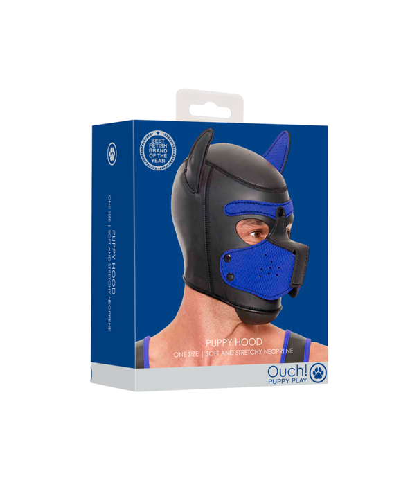 Ouch! by Shots Neopreen Puppy Mask - Blauw