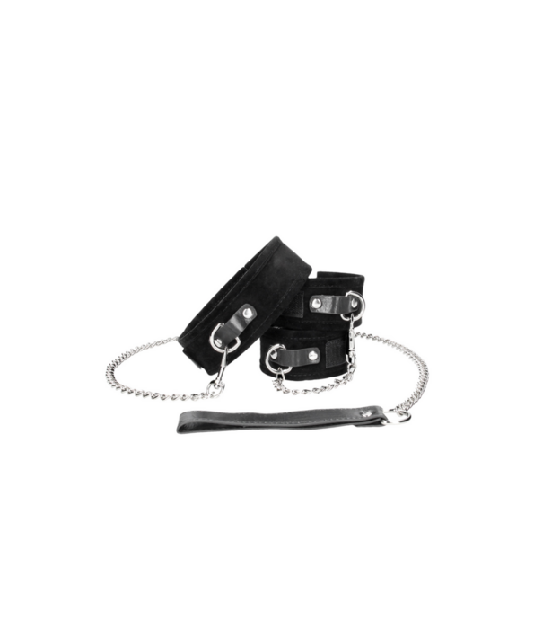 Ouch! by Shots Klittenbandhalsband met Leash en Handboeien