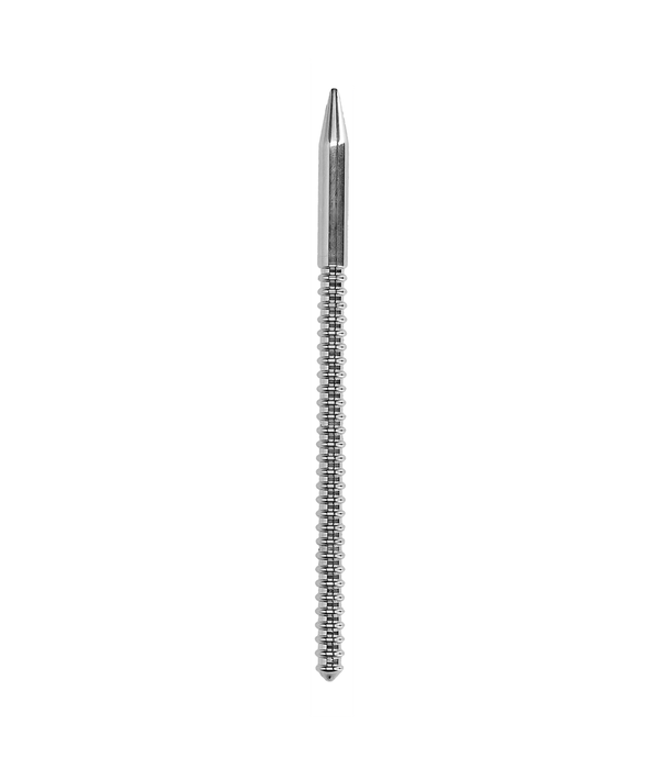 Ouch! by Shots Roestvrijstalen Geribbelde Dilator - 0,3 / 8 mm