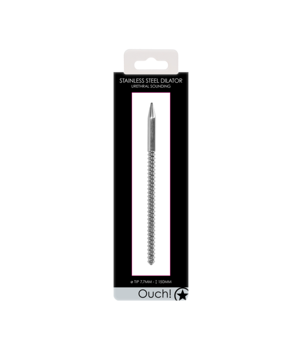 Ouch! by Shots Roestvrijstalen Geribbelde Dilator - 0,3 / 8 mm