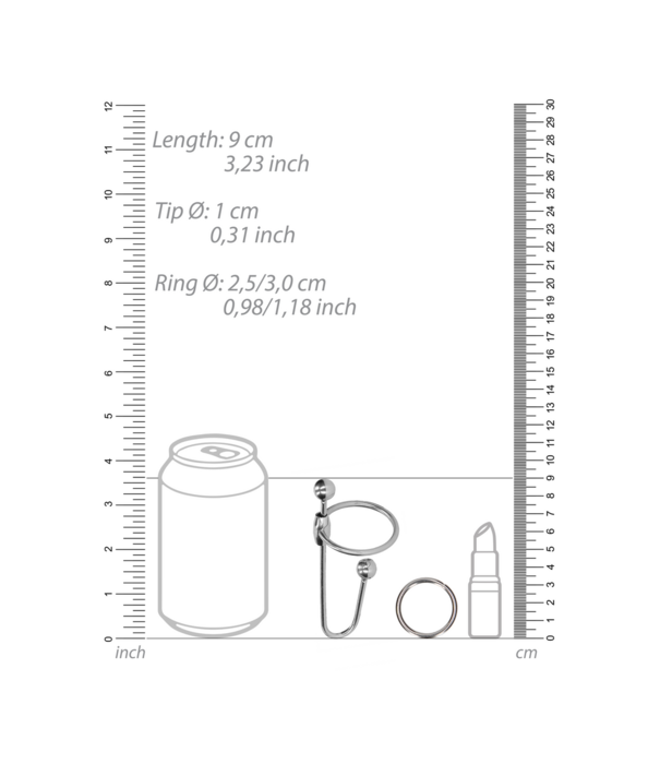 Ouch! by Shots RVS Penis Plug met Bal - 0,4 / 10 mm