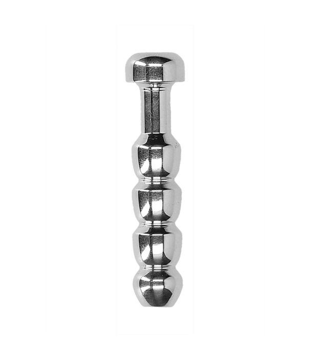 Ouch! by Shots Ribbed Hollow Penis Plug - 0.4 / 10 mm