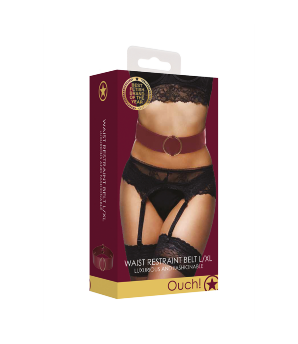 Ouch! by Shots Tailleband met Bondage Ringen - L/XL