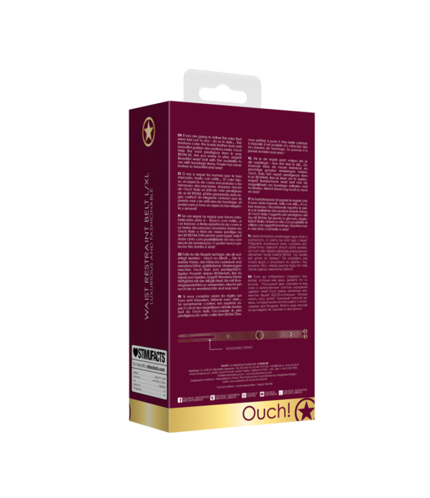 Ouch! by Shots Tailleband met Bondage Ringen - L/XL