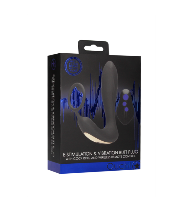 Ouch! by Shots E-stim Vibrerende Butt Plug  Cockring