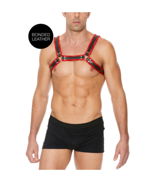 Leren Bulldog Harnas met Gespen - S/M