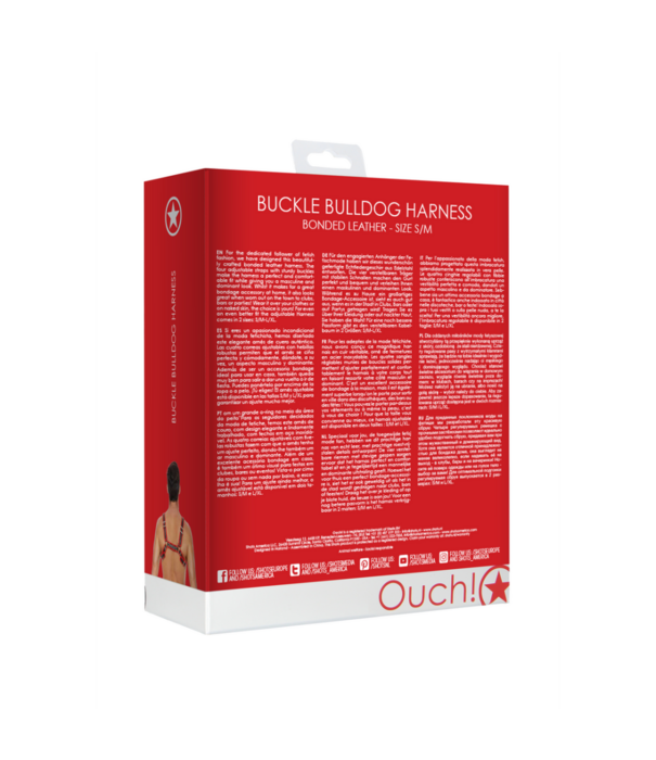 Ouch! by Shots Leren Bulldog Harnas met Gespen - S/M