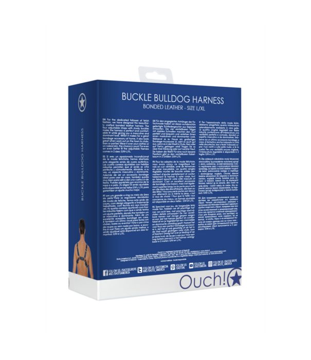 Ouch! by Shots Leren Bulldog Harnas met Gespen - L/XL