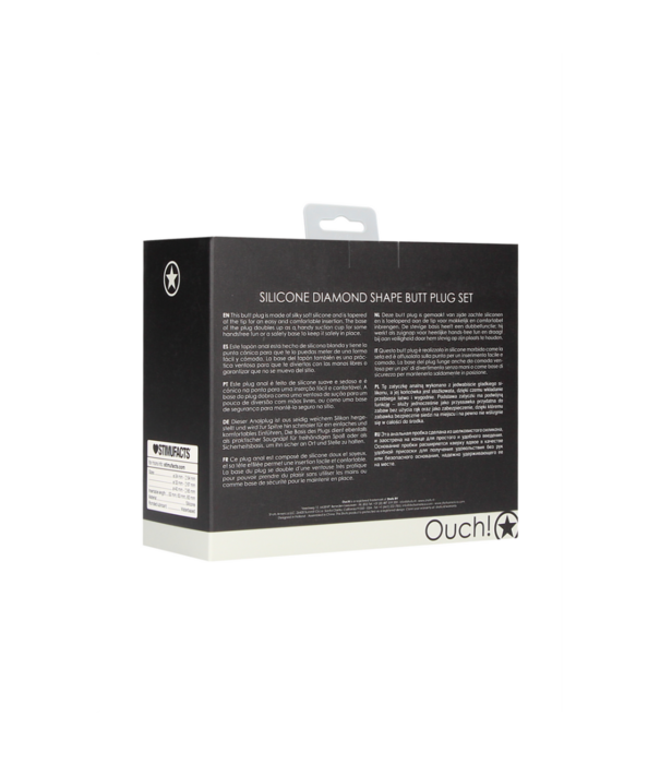 Ouch! by Shots Diamantvormige Butt Plug Set